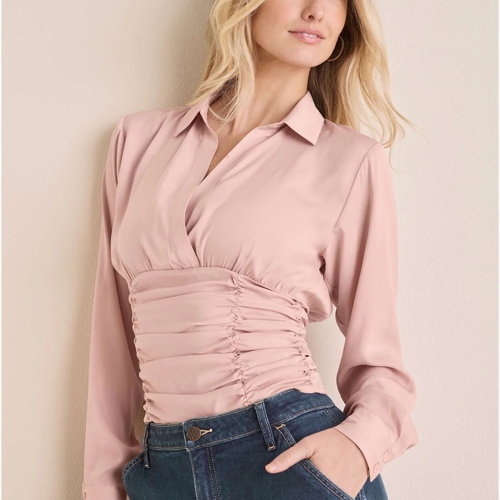 VENUS Blush Ruched Blouse size 12